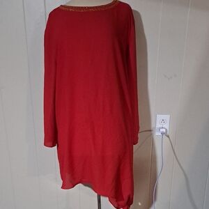 Cato Red Tunic with Gold Accents